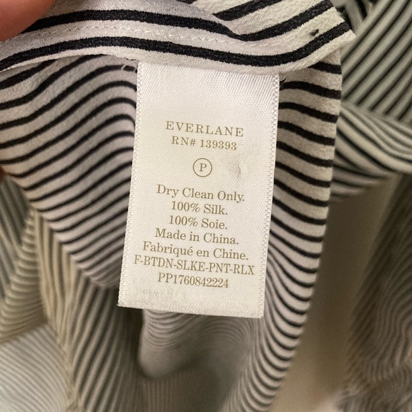 COPY - Everlane striped black and white silk shirt size 16 - Picture 5 of 10